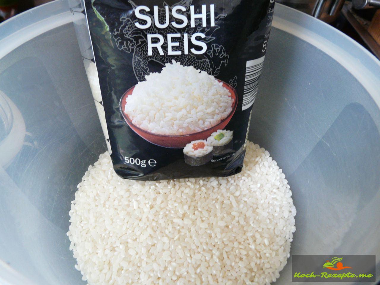 Sushi Reis kochen Rezept Anleitung mit Fotos