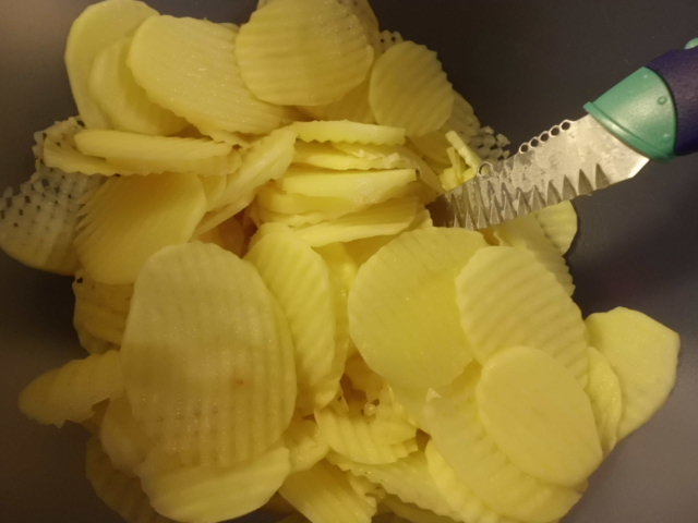 Kartoffelchips selber machen im Backofen, Kartoffelscheiben
