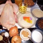 Zutaten für Hähnchen mit Rosinen und Mandeln auf Safran-Zimt Reis