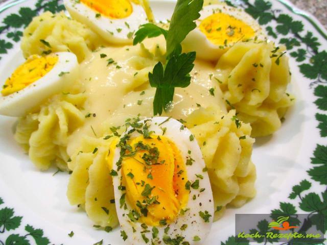 verlorene Eier Kartoffelpüree mit süss-saurer Sauce selber kochen verlorene Eier Kartoffelpüree mit süss-saurer Sauce selber kochen