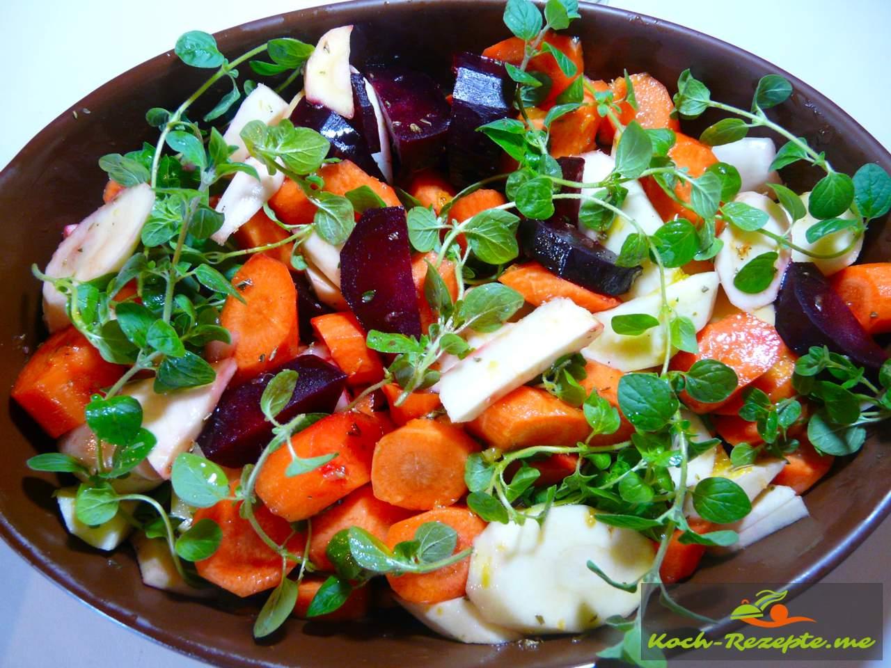 Rezept erntefrisches Wurzelgemüse vitaminreicher Auflauf