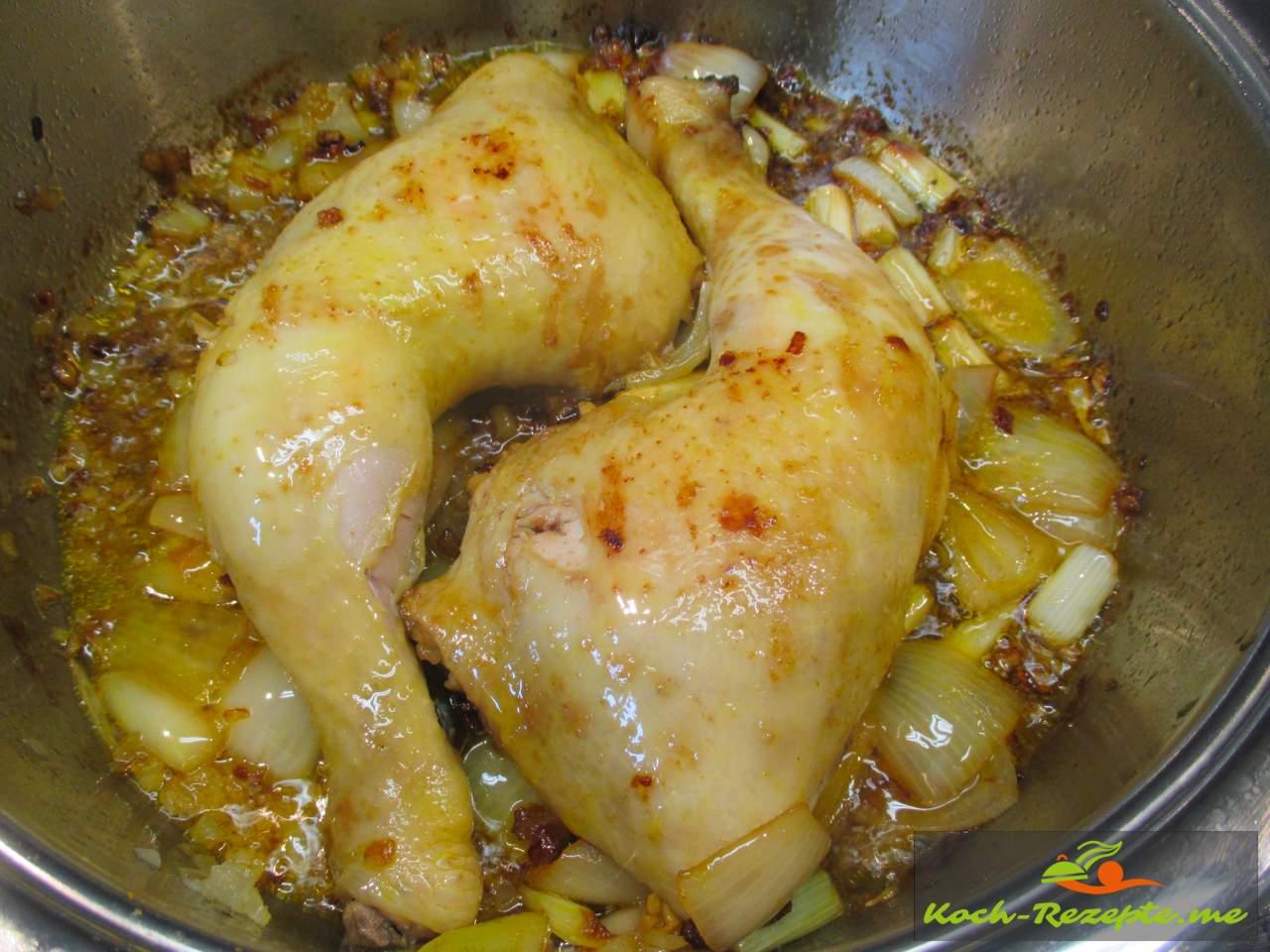 Marokkanisches Hähnchen Rezept mit Frühlingszwiebeln
