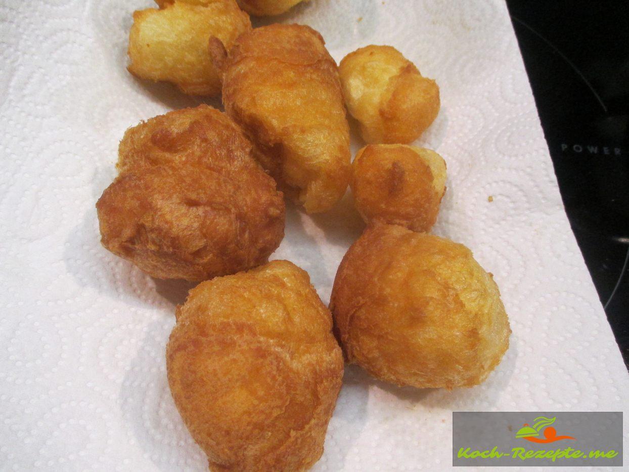Schmalzgebäck Nonnenfürzchen, Brandteig Rezept, Karneval