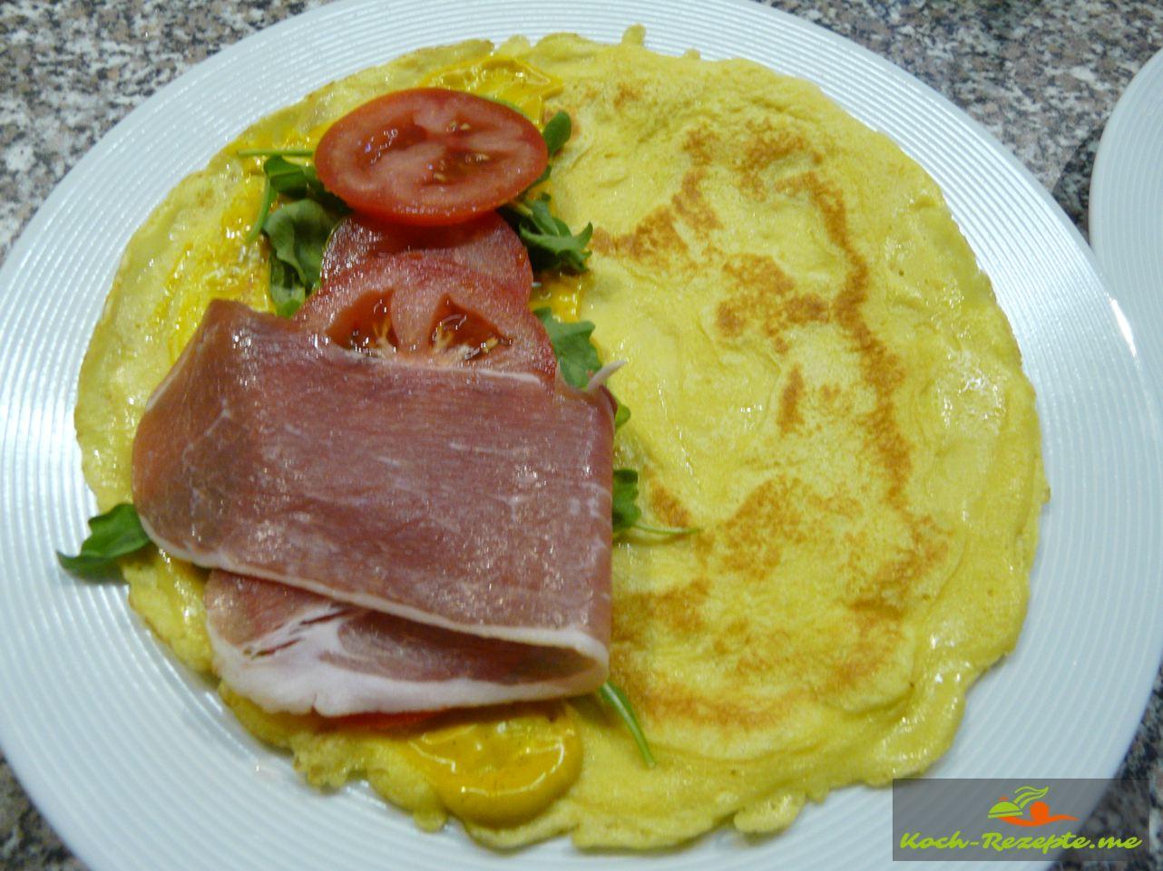 Gefüllte Crepes Rezept mit Frischkäse,Schinken Monikas Art
